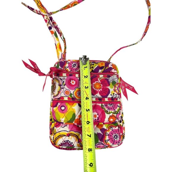 Vera Bradley Clementine Crossbody Bag Hipster Purse Pink/Yellow 8"x6" - Picture 13 of 16